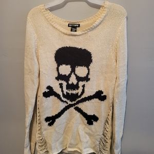 Knit Cream Skeleton Sweater